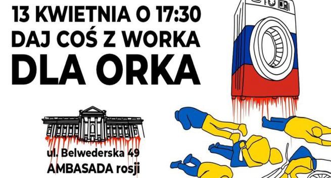 W środę można przynieść pod ambasadę Rosji starą pralkę, żelazko czy patelnię