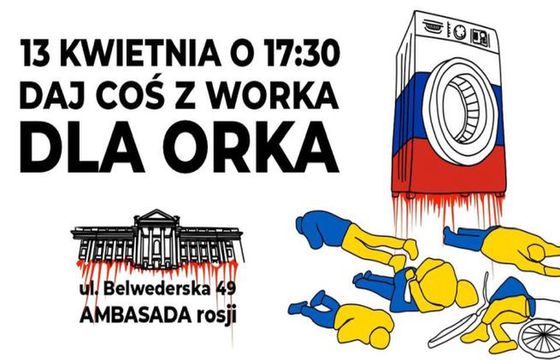 W środę można przynieść pod ambasadę Rosji starą pralkę, żelazko czy patelnię