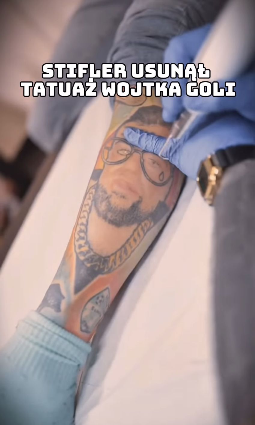 Stifler usunął tatuaż twarzy Wojtka Goli