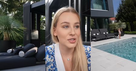 Imponujący ogród Andziaks: wielki basen, warte krocie palmy i podświetlane jacuzzi
