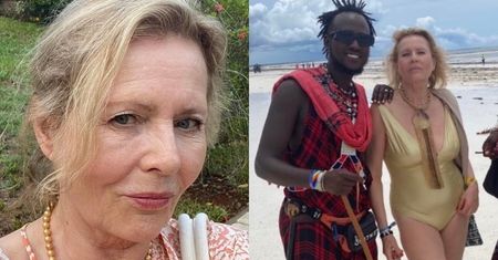 Grażyna Szapołowska prezentuje nienaganną figurę w złotym stroju kąpielowym na plaży w Zanzibarze (ZDJĘCIA)