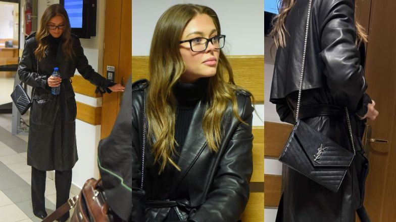 Elegancka Joanna Opozda z torebką za 6 tys. zł w sądzie