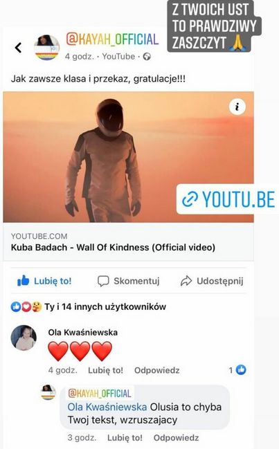 Kayah ciepło o Aleksandrze Kwaśniewskiej (Instagram)