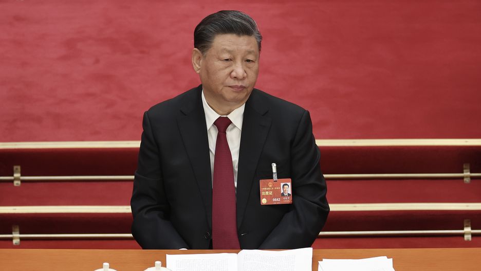 BEIJING, CHINA - MARCH 05: Chinese President Xi Jinping attends the opening of the first session of the 14th National People's Congress at The Great Hall of People on March 5, 2023 in Beijing, China. China's annual political gathering known as the Two Sessions will convene leaders and lawmakers to set the government's agenda for domestic economic and social development for the year. (Photo by Lintao Zhang/Getty Images)