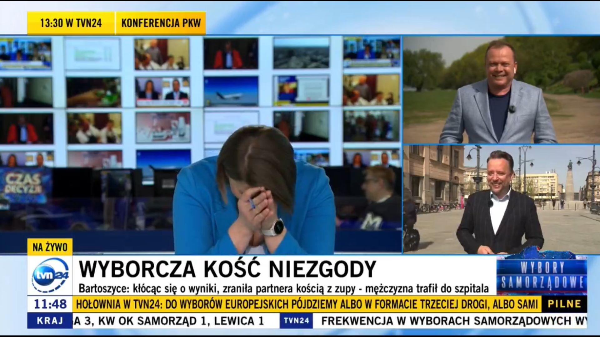 Dziennikarka TVN24 wybuchła śmiechem na wizji