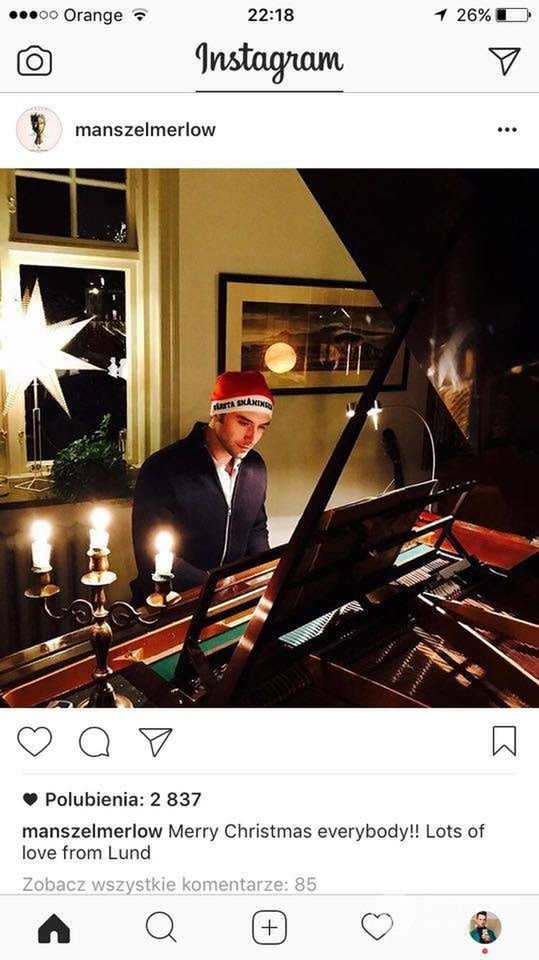Mans Zelmerlow - święta 2016, Wigilia zdjęcia