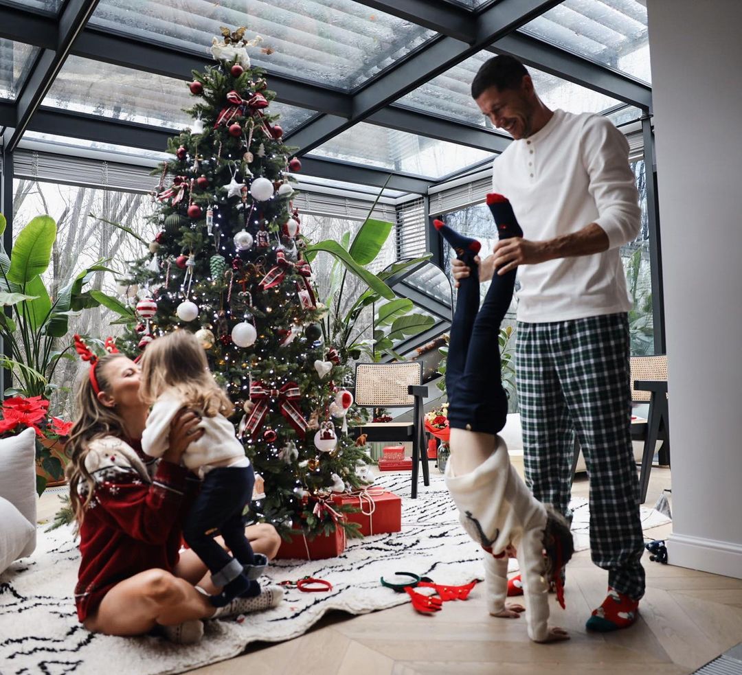 Robert Lewandowski i Anna Lewandowski w Boże Narodzenie