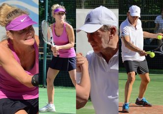 Wysportowani i zaangażowani Jan Englert i Beata Ścibakówna grają w tenisa (ZDJĘCIA)