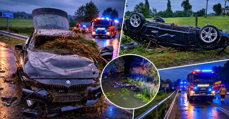 Auto wpadło do rzeki. Nie żyje 23-latek, kierowca został zatrzymany