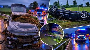 Auto wpadło do rzeki. Nie żyje 23-latek, kierowca został zatrzymany