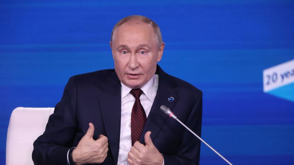 Russian President Vladimir Putin Attends Plenary Session In Sochi
SOCHI, RUSSIA - NOVEMBER 07: (RUSSIA OUT) Russian President Vladimir Putin speaks during a plenary session of the Valdai Club on November 7, 2024 in Moscow, Russia. Putin visited an annual meeting of Russian and foreign analysts and political scientists. (Photo by Contributor/Getty Images)
Contributor
