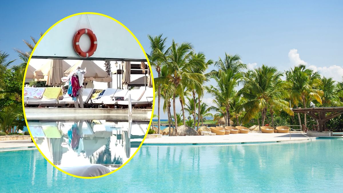 Pracownik hotelu zabrał ręczniki z leżaków 