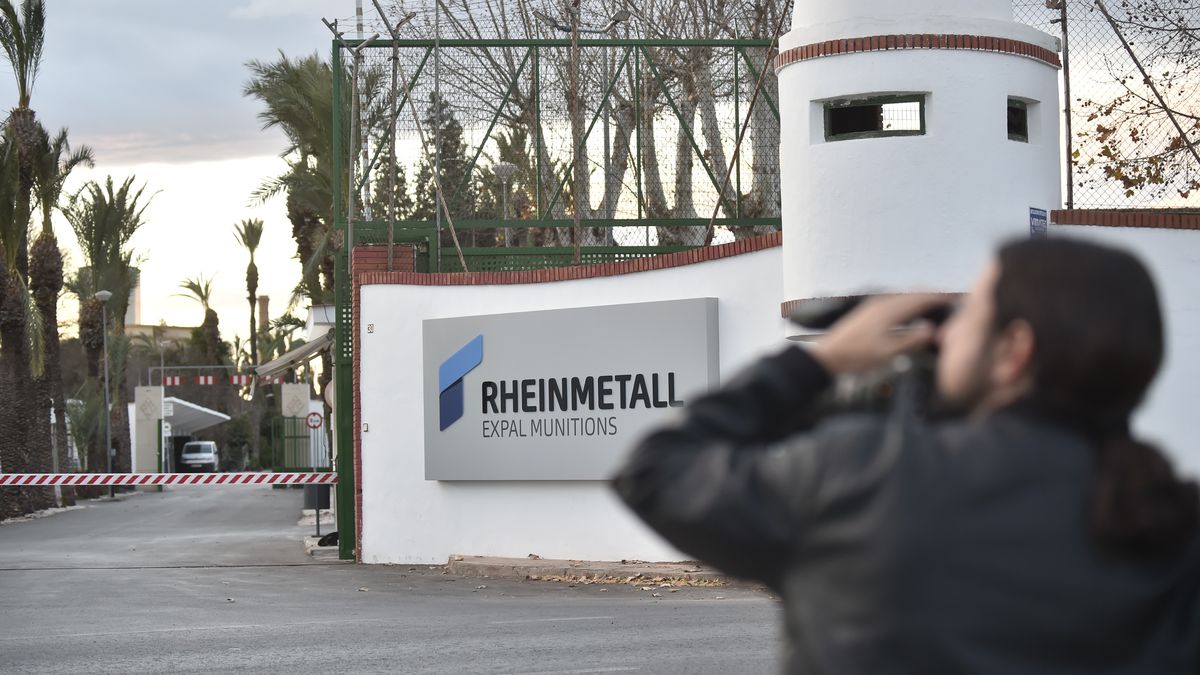 JAVALI VIEJO MURCIA, SPAIN - JANUARY 30: Entrance to the Rheinmetall company on January 30, 2025, in Javali Viejo, Murcia, Spain. Six men aged between 30 and 52 years have been injured Thursday afternoon, one of them seriously, in the deflagration of a deposit in an explosives company located in the Murcia district of Javali Viejo, according to sources from the Emergency Coordination Center. (Photo By DIMA/Europa Press via Getty Images)