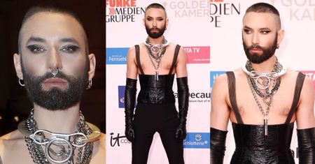Conchita Wurst eksponuje sutki na rozdaniu nagród filmowych