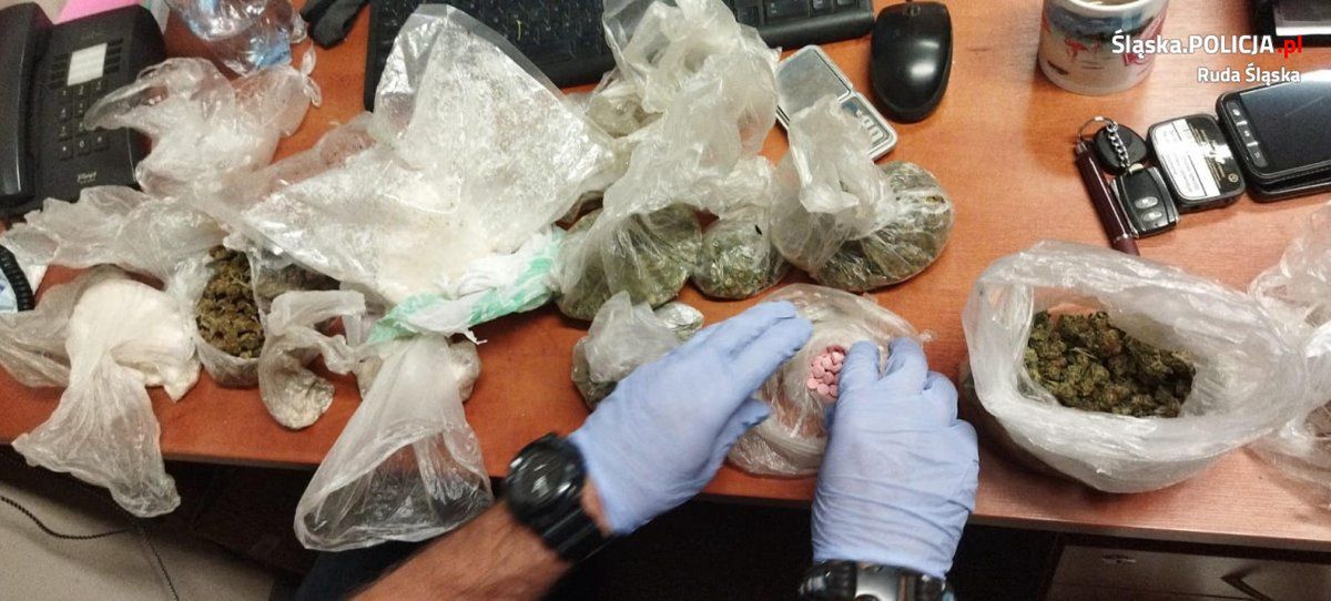 Śląskie. Policjanci z  Rudy Śląskiej i Częstochowy przejęli spore ilości narkotyków.