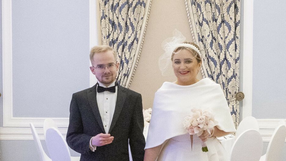 Piotr Patkowski i Olga Semeniuk-Patkowska na ślubie