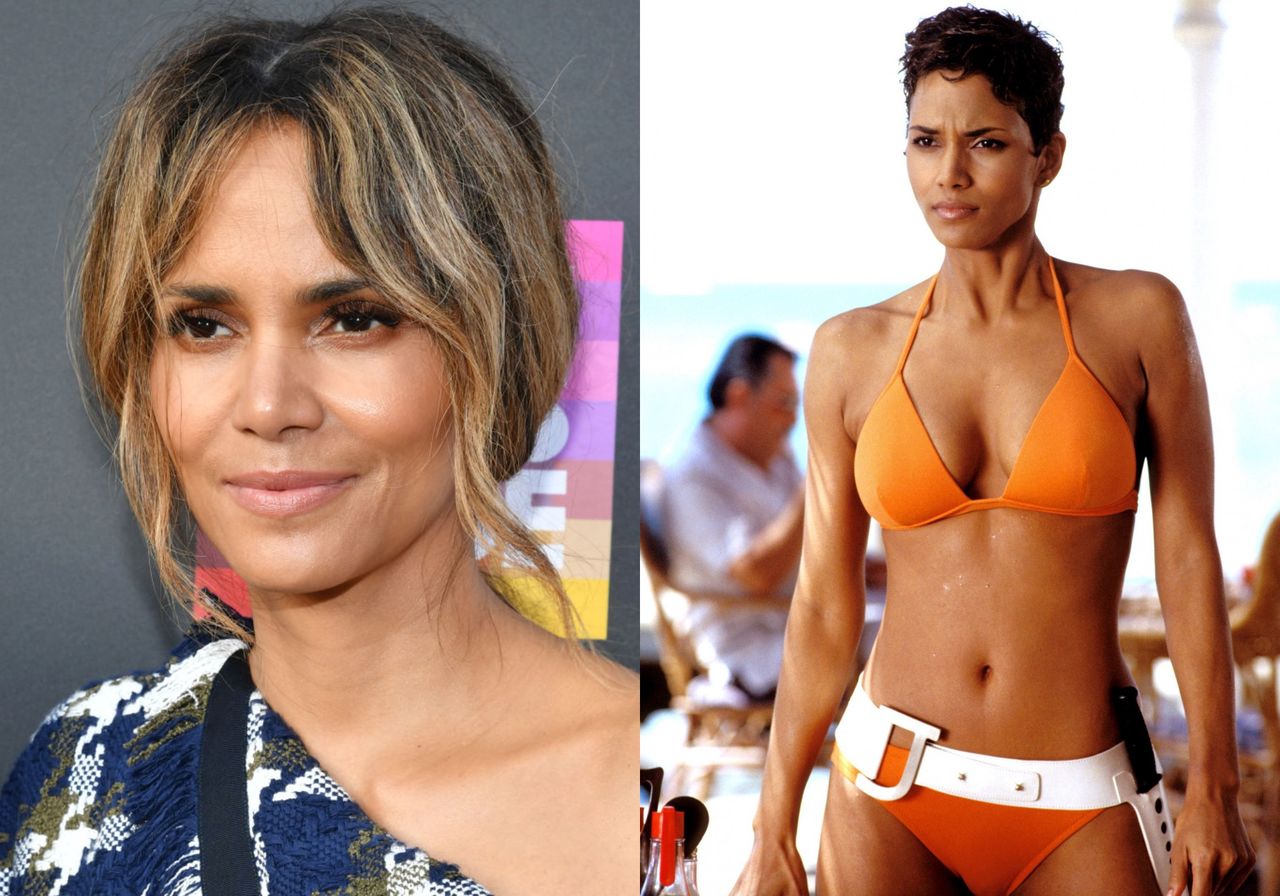 Halle Berry pozuje na plaży w pomarańczowym bikini. Odtworzyła kultową scenę