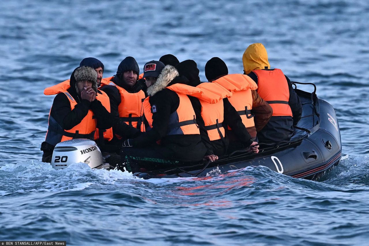 Immigrants crossing the English Channel