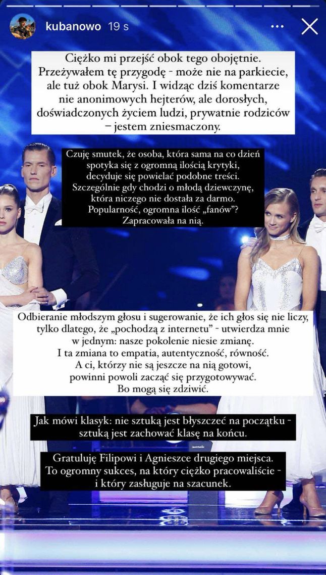 Kuba Nowosiński zabrał głos po finale "TZG"