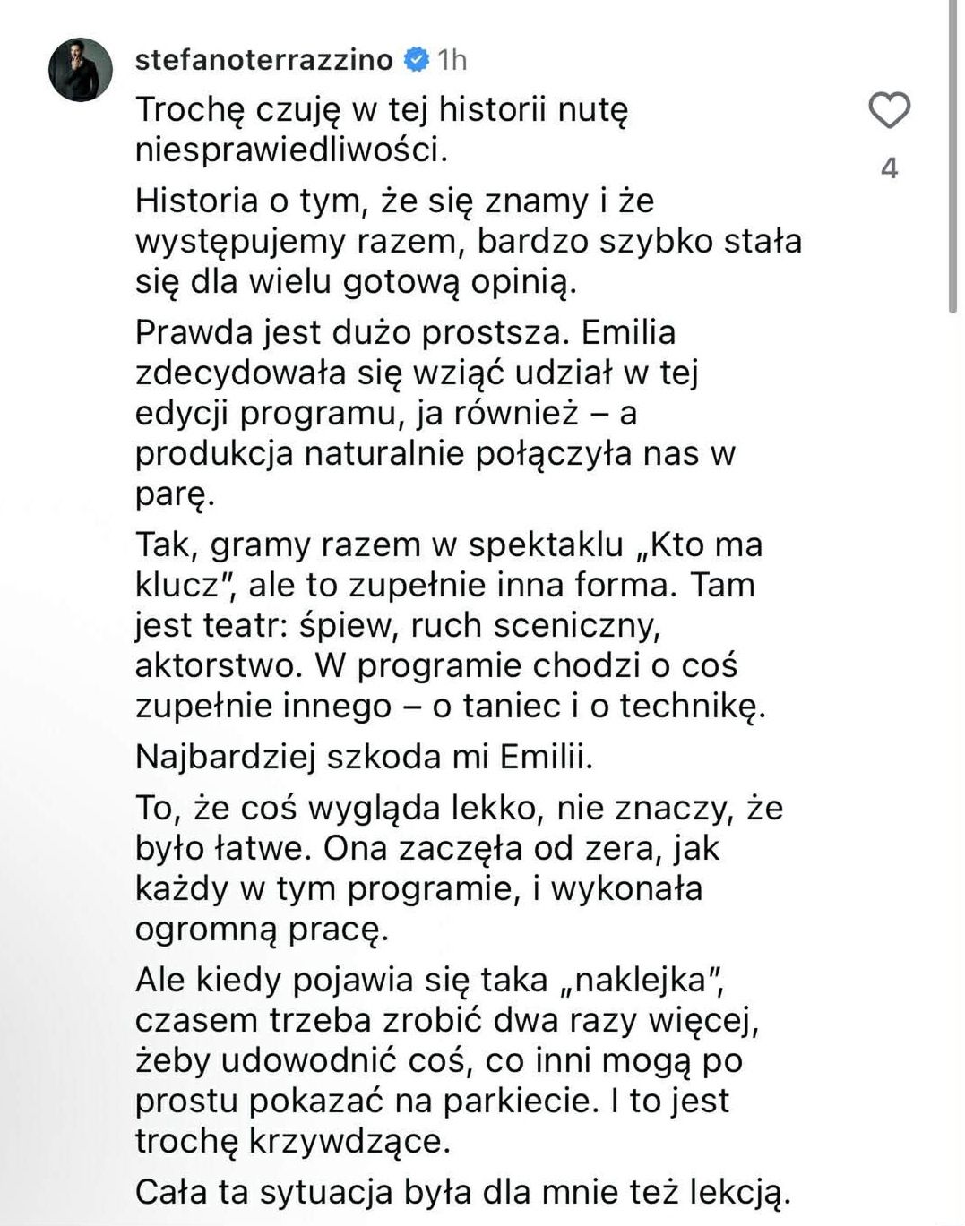 Stefano Terrazzino zabrał głos