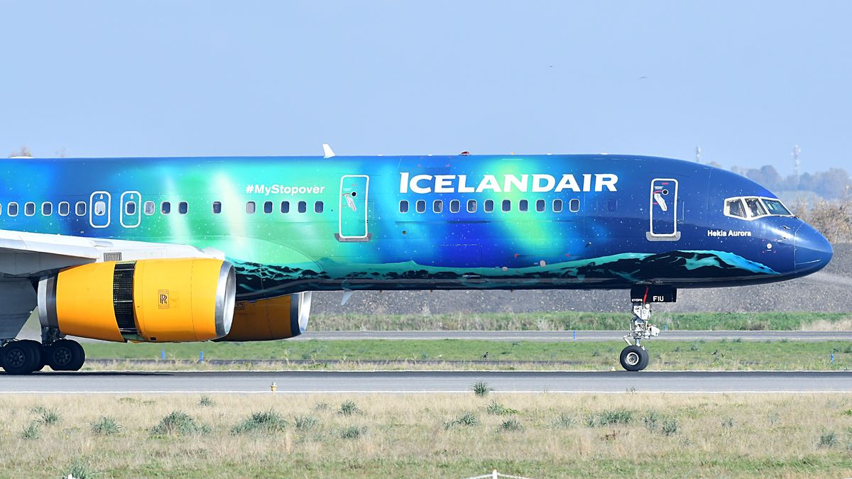 Boeing 757-200 Icelandair with aurora borealis livery. Aircraft at Fiumicino International Airport. Rome (Italy), January 28th, 2024 (Photo by Massimo Insabato/Archivio Massimo Insabato/Mondadori Portfolio via Getty Images)