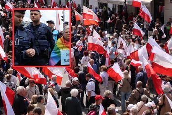 Kobieta przyszła z flagą LGBT na Marsz za Polską. Eskortowała ją policja