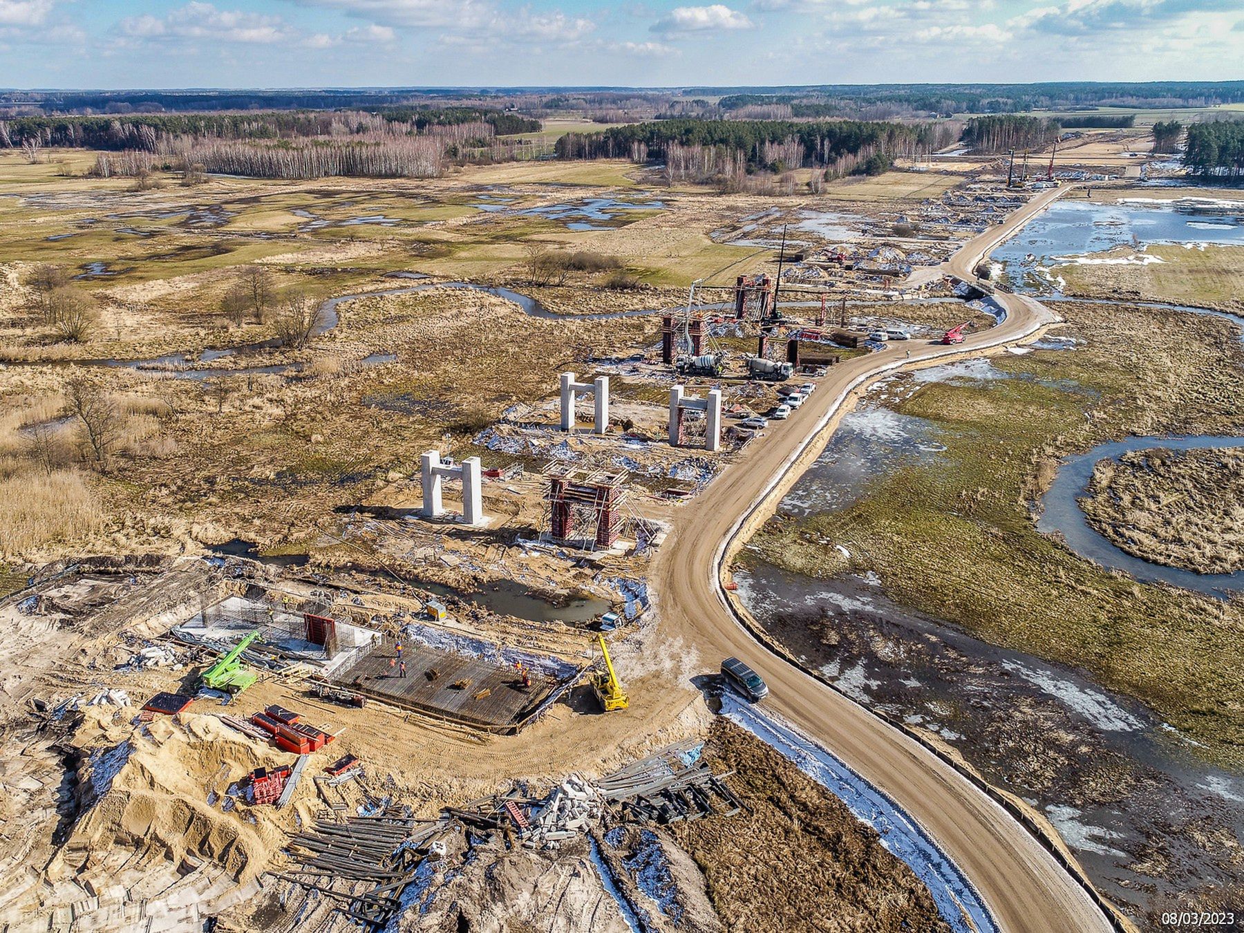 Budowa autostrady A2 odc. Groszki - Gręzów (marzec 2023)