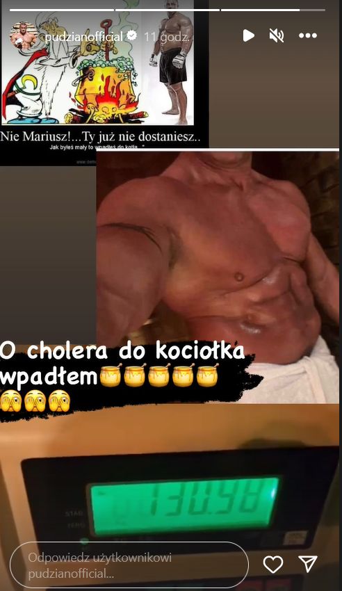 Aktualna waga Mariusza Pudzianowskiego