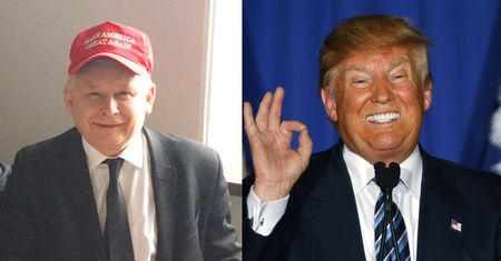 Uradowany Kaczyński w czapeczce Donalda Trumpa (FOTO)