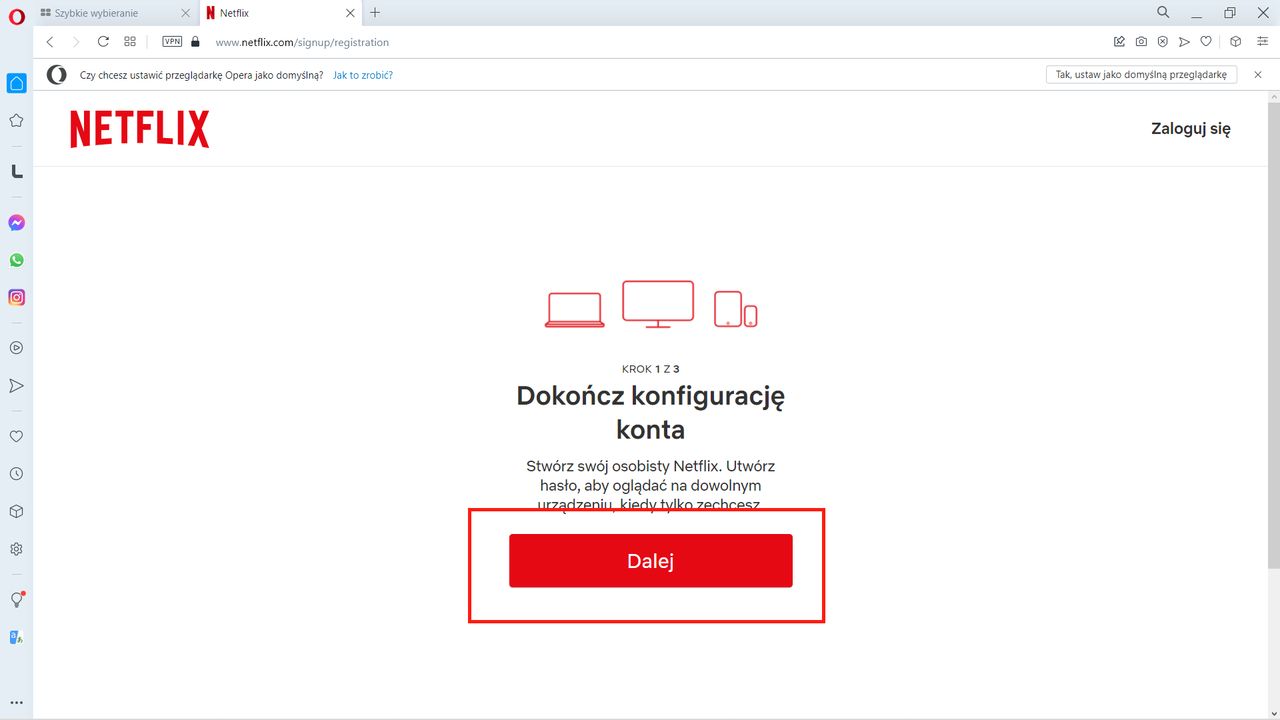 Netflix: potwierdzamy chęć założenia konta