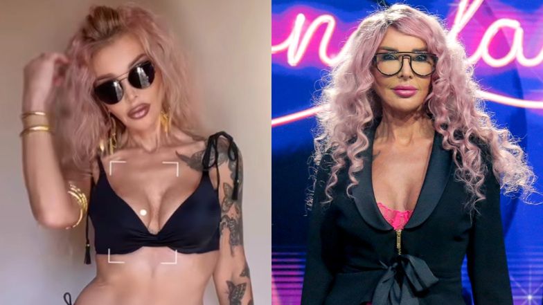 Ewa Minge prezentuje formę, wyginając się w bieliźnie