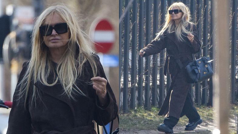 Monika Olejnik kroczy do salonu piękności z torebką za 19 tys.