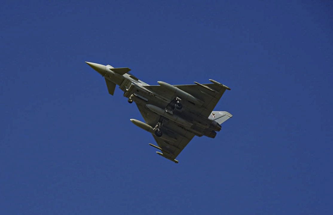 A British Eurofighter during its arrival at the airbase in Turkey.