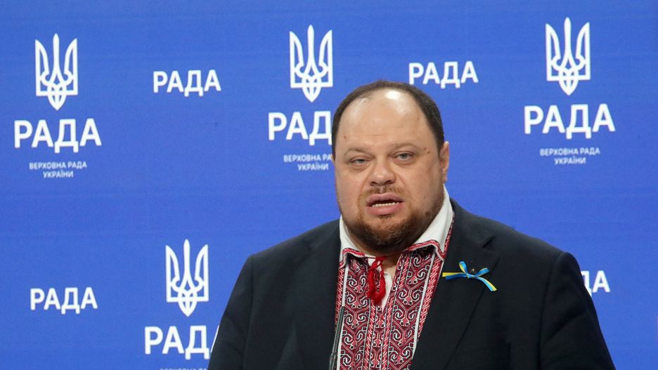 Ryszard Terlecki z wizyt? w parlamencie UkrainyKYIV, UKRAINE - FEBRUARY 16, 2022 - Speaker of the Verkhovna Rada of Ukraine Ruslan Stefanchuk attends a briefing with Deputy Marshal of the Sejm of the Republic of Poland Ryszard Terlecki, Kyiv, capital of Ukraine.Volodymyr Tarasov