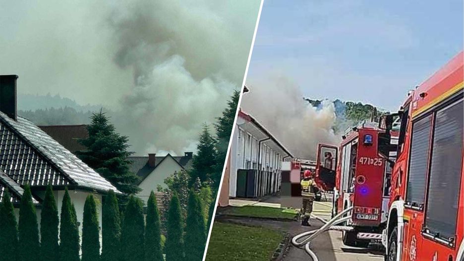 Pożar lakierni w Pcimiu