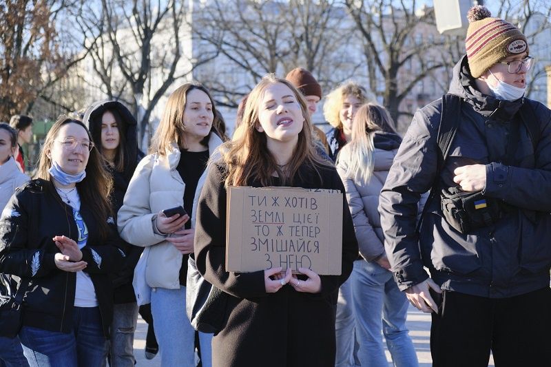 Wiec solidarności z Ukrainą w Lublinie