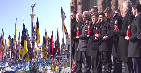 Trzecia rocznica wojny w Ukrainie. Delegacja w Kijowie oddała hołd ofiarom