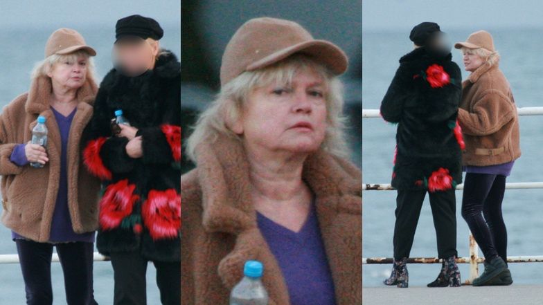 Katarzyna Figura spaceruje z koleżanką po Gdyni