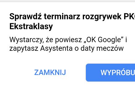Asystent Google udzieli kibicom informacji o wynikach Ekstraklasy