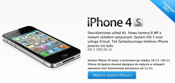 Ceny iPhone'a 4S w Polsce nie są zaskakujące