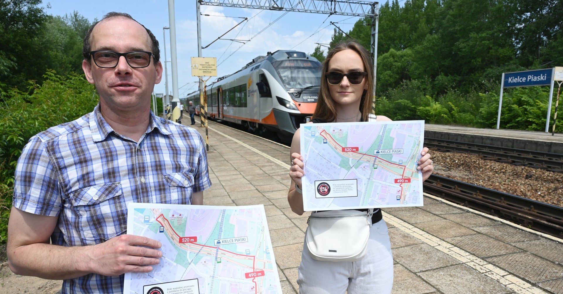 Konferencja dotyczyła braku przystanku autobusowego przy stacji Kielce Piaski mimo budowy drogi ekspresowej S74