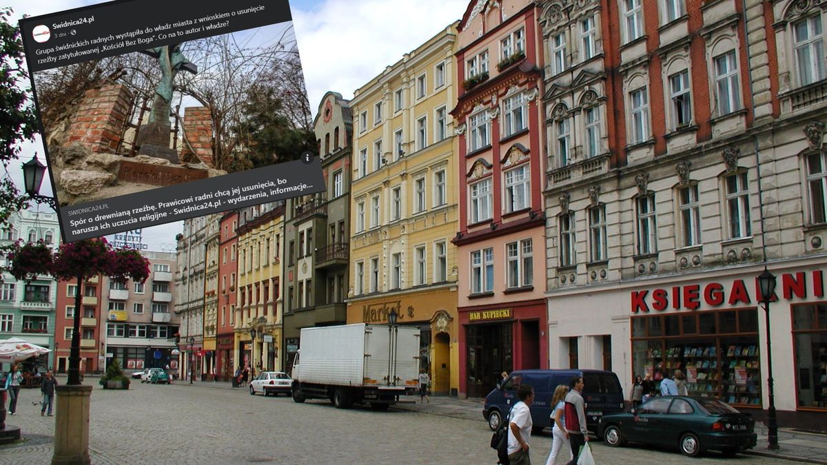 Prawicowi radni chcą usunięcia rzeźby z przed knajpy. Bo obraża ich uczucie religijne