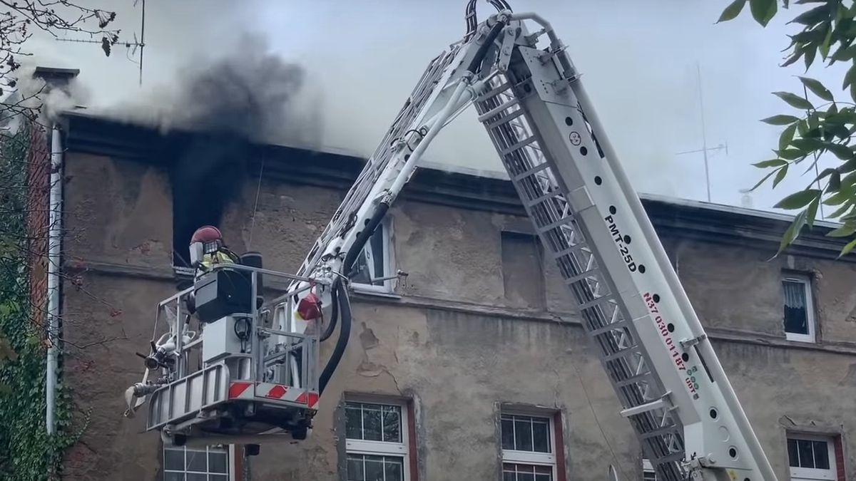 Pożar kamienicy w Inowrocławiu