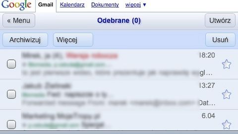 Mobilny Gmail dla iPhone'a 1