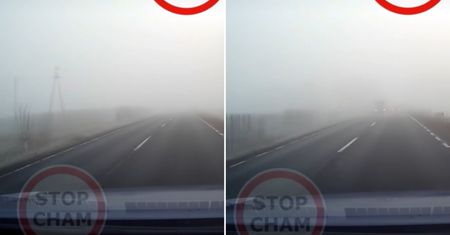 Nagranie z DK61. Nagle wyłonił się z mgły