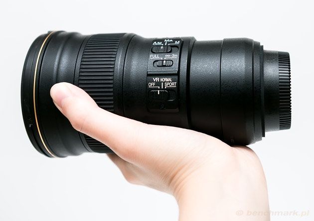 Nikkor 300 mm widok dłoń rozmiar