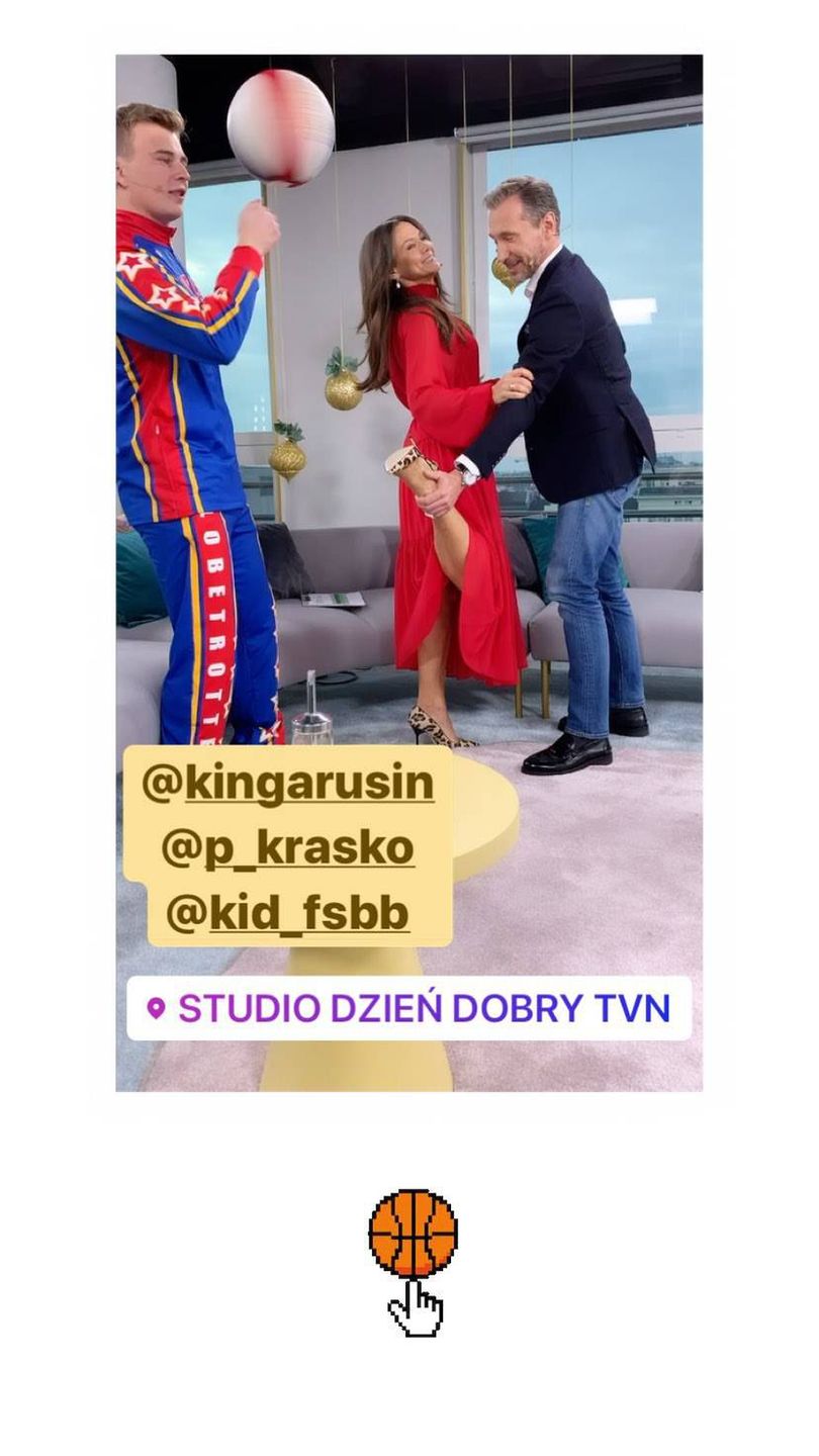 Kinga Rusin w czerwonej sukni w DDTVN