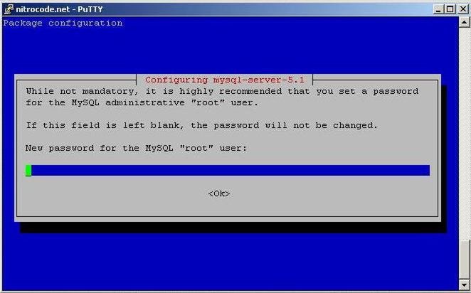 Monit podczas instalacji MySQL proszący o wymyślenie hasła dla root-a