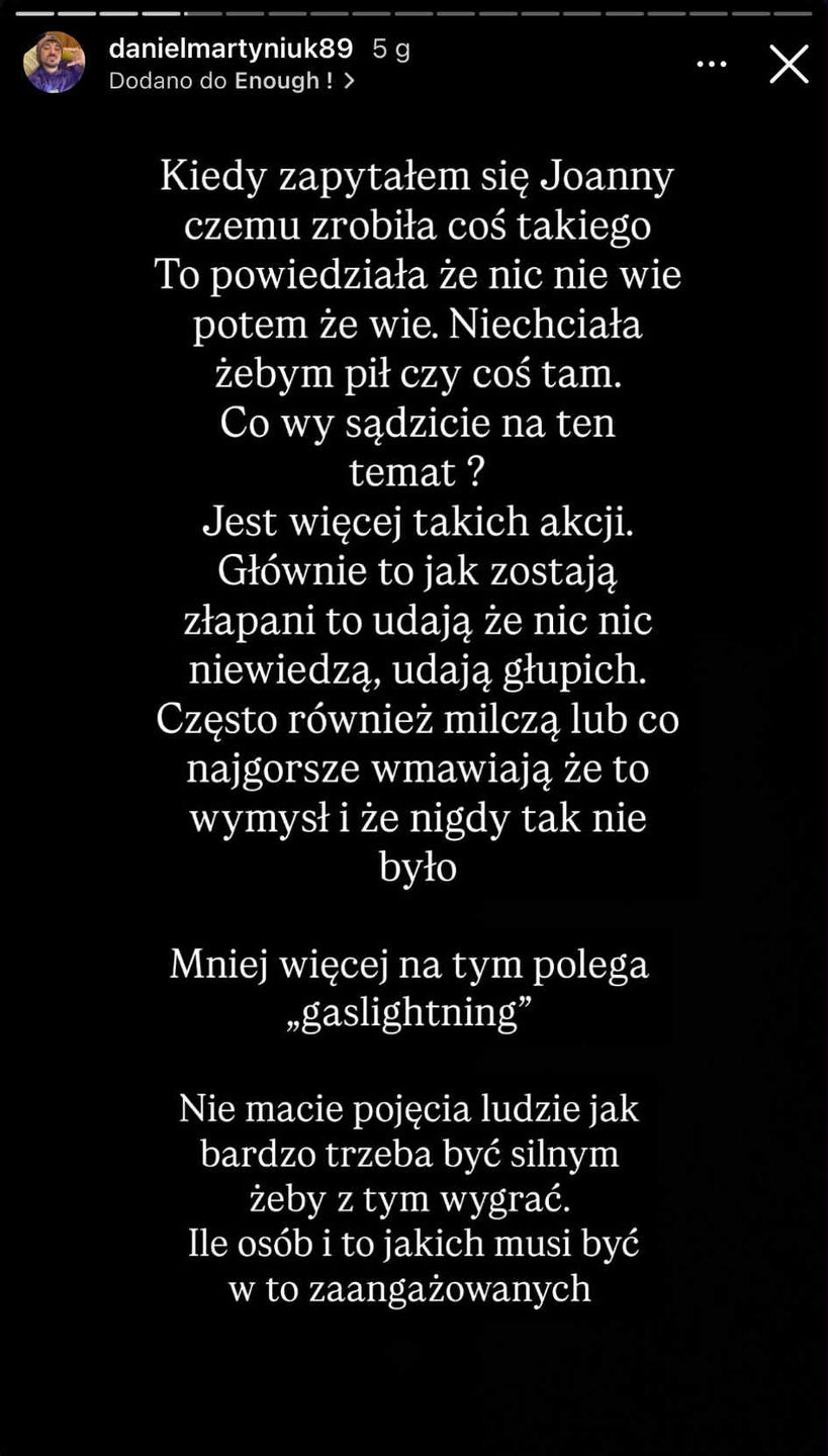 Nocne wpisy Daniela Martyniuka