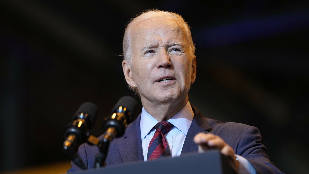 TemporaryPresident Joe Biden speaks at a shipyard in Philadelphia, Thursday, July 20, 2023. Biden is visiting the shipyard to push for a strong role for unions in tech and clean energy jobs. (AP Photo/Susan Walsh)Susan Walsh
